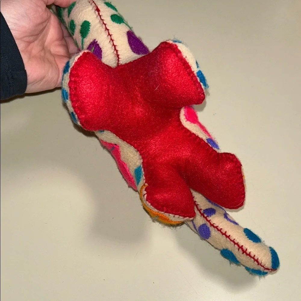 Mexican Handmade Unique Felt Floral Embroidered Dinosaur Brachiosaurus Plush